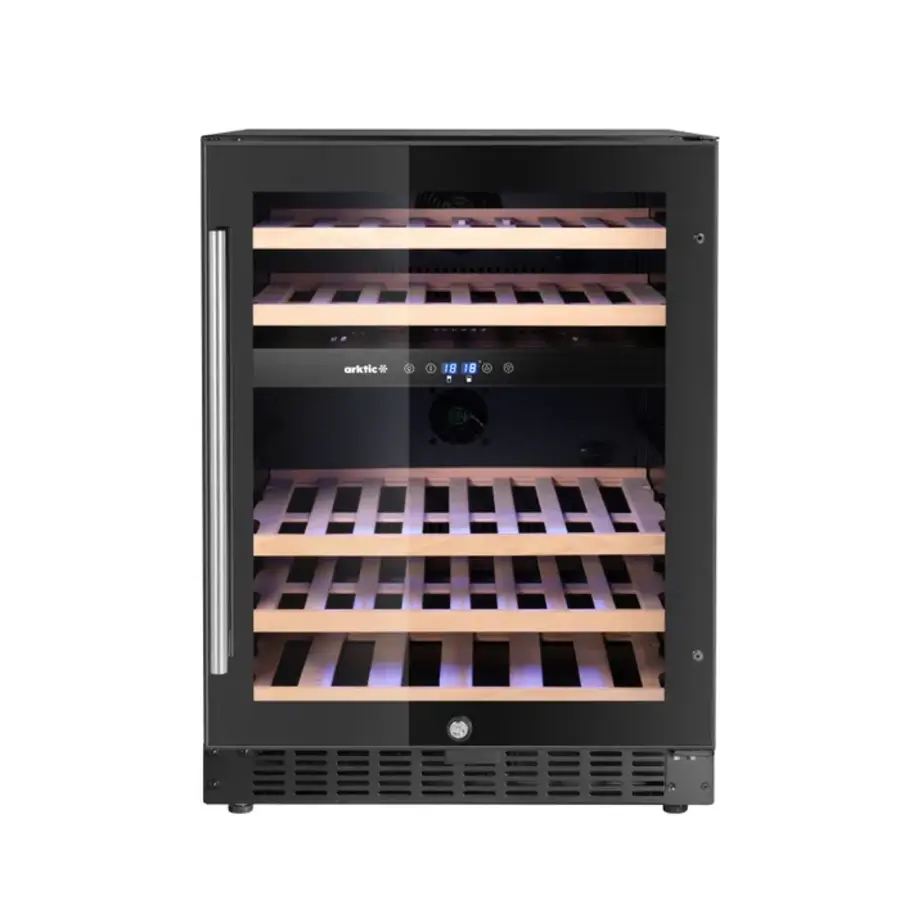 Cave à vin à 2 compartiments pour 46 bouteilles – Noire