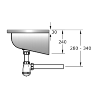 Waschbecken | Edelstahl | 240 (B) x 40 (T) x 24 (H) cm