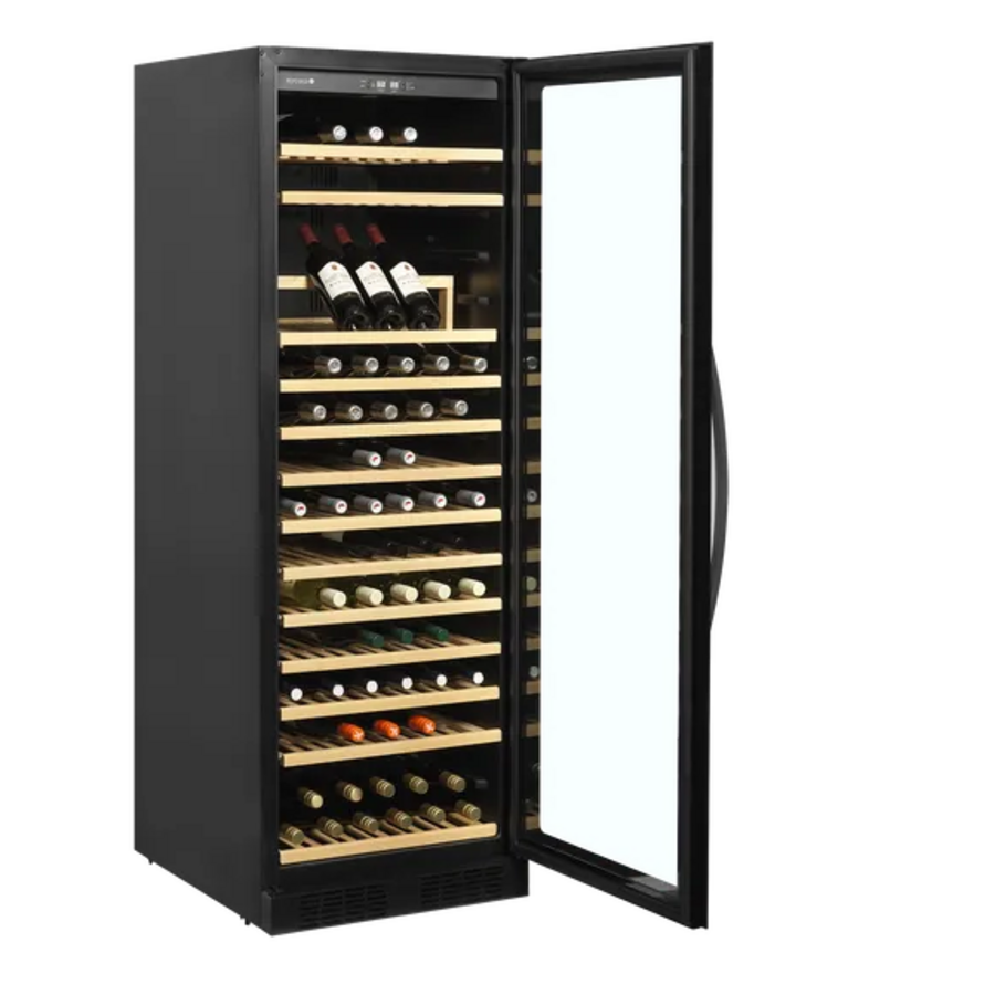 Weinkühlschrank für 165 Flaschen – Schwarzer Weinkühlschrank mit Glastür