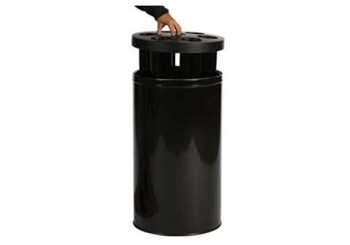  HorecaTraders Cup waste bin 40 liters with spoon collection tray black 
