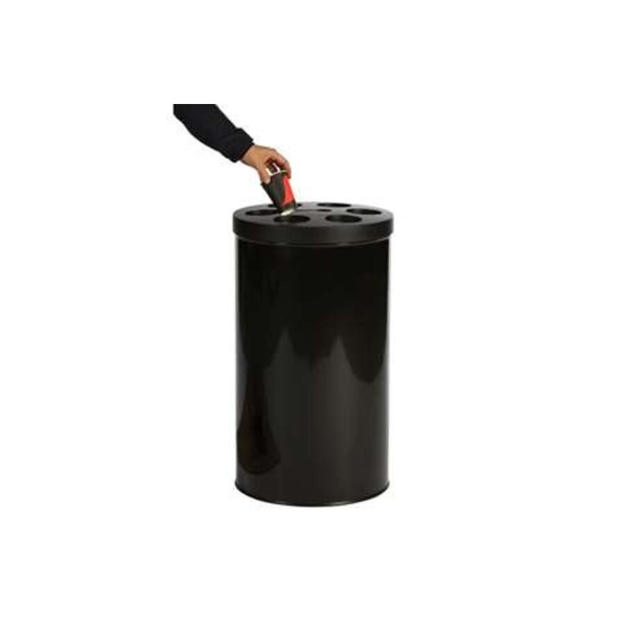 Beker afvalton 40 liter met lepelopvangbak zwart