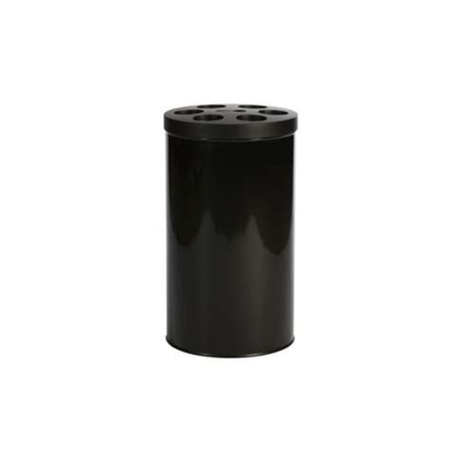 Cup waste bin 40 liters with spoon collection tray black
