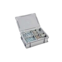 Plastic crate with lid 10 liters with suitcase handle 400 x 300 x 133 mm