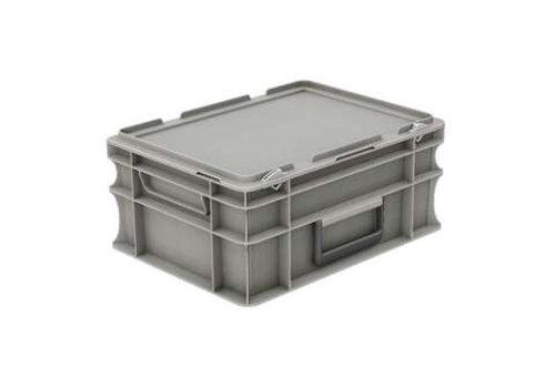  HorecaTraders Kunststof krat met deksel 15 liter met koffergreep 400 x 300 x 183 mm 