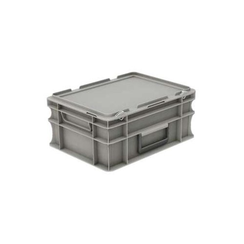  HorecaTraders Kunststof krat met deksel 15 liter met koffergreep 400 x 300 x 183 mm 