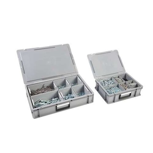  HorecaTraders Caisse en plastique avec couvercle, 20 litres, avec poignée de valise, 600 x 400 x 133 mm 