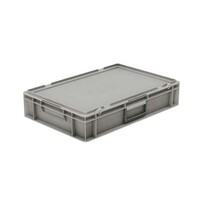 Plastic crate with lid 20 liters with suitcase handle 600 x 400 x 133 mm