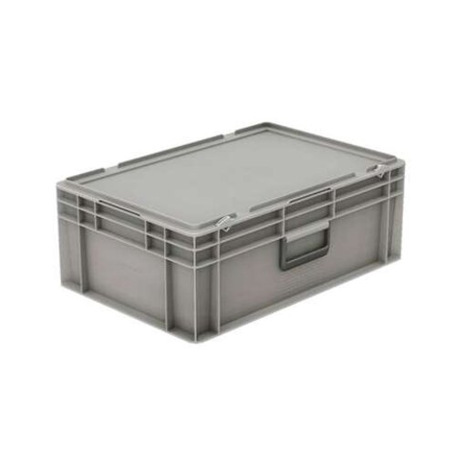  HorecaTraders Caisse en plastique avec couvercle, 42 litres, avec poignée de valise, 600 x 400 x 223 mm 