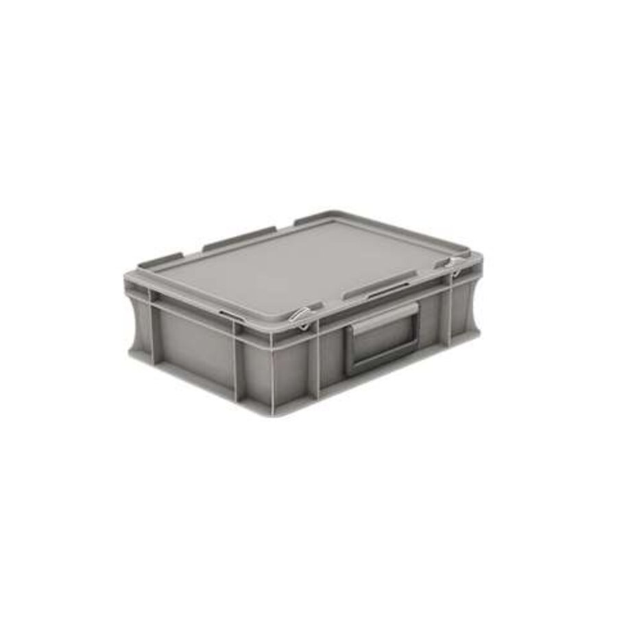 Kunststof krat met deksel 5 liter met koffergreep 300 x 200 x 133 mm