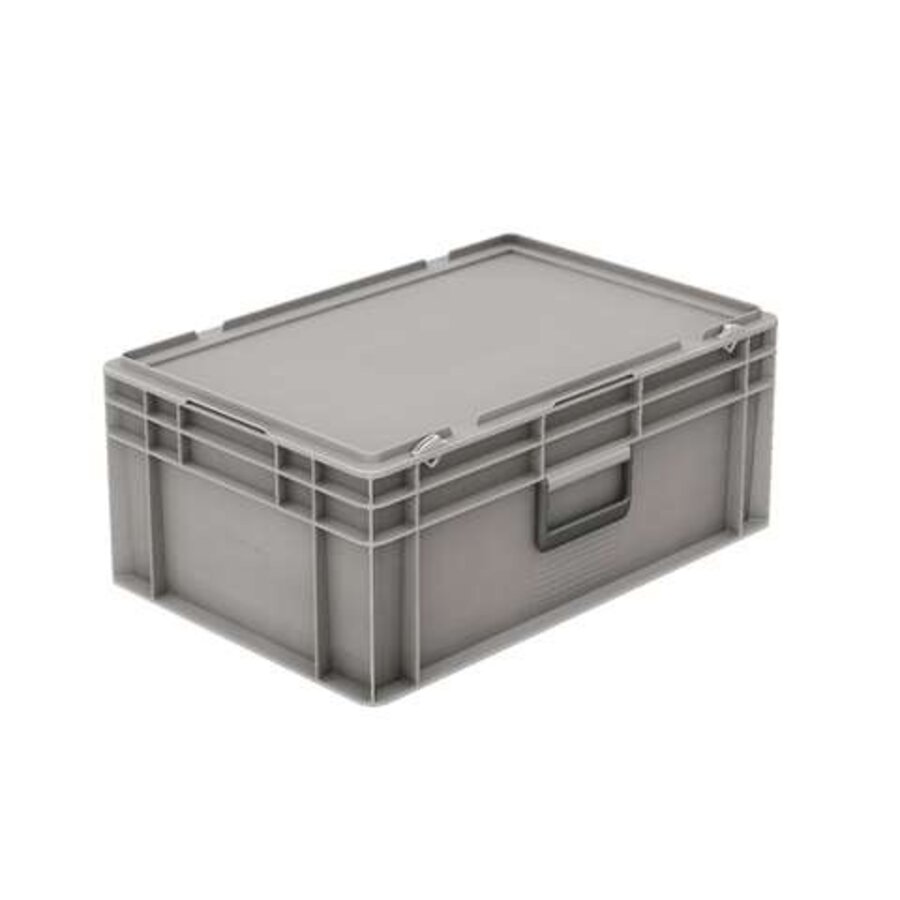Plastic crate with lid 60 liters with suitcase handle 600 x 400 x 334 mm