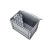 Caisse en plastique pour gobelets rigides, 76 litres, avec couvercle, 600 x 400 x 400 mm