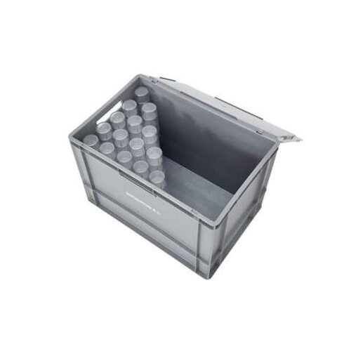  HorecaTraders Plastic crate for hard cups 76 liters with lid 600 x 400 x 400 mm 
