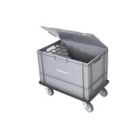 Kunststoffkiste für Hartbecher, 76 Liter, mit Deckel, 600 x 400 x 400 mm