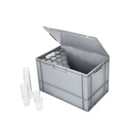 Kunststof krat voor hardcups 76 liter met deksel 600 x 400 x 400 mm