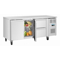 Koelwerkbank | 2 Deuren en 2 Laden | 242 Liter | 1795x700x850 mm