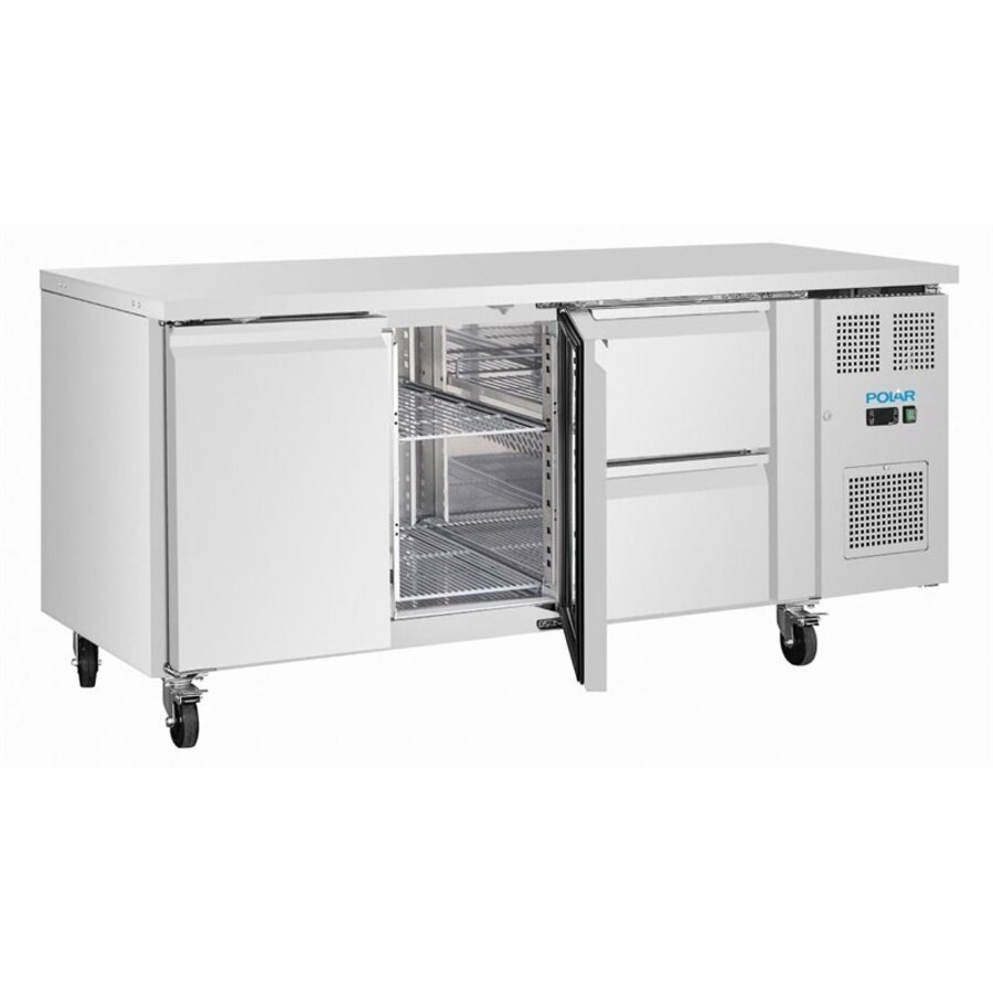 Gekühlte Werkbank | 2 Türen und 2 Schubladen | 242 Liter | 1795 x 700 x 850 mm