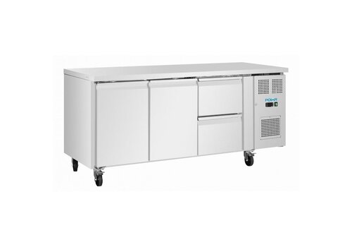  HorecaTraders Refrigerated Work Bench | 2 Doors and 2 Drawers | 242 Liters | 1795x700x850 mm 
