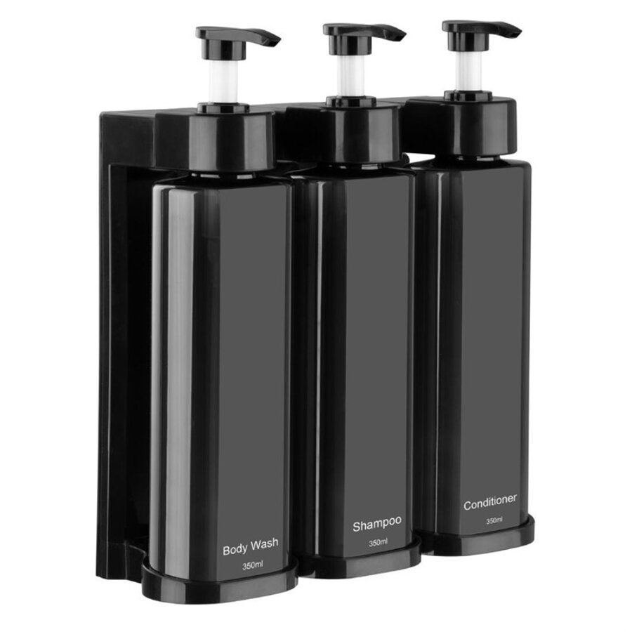 Dreifach-Duschpumpenspender | Wandmontage | 22,9 (H) x 22,2 (B) x 8 (T) cm