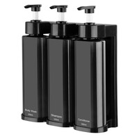 Distributeur de douche à triple pompe | Fixation murale | 22,9 (h) x 22,2 (l) x 8 (p) cm