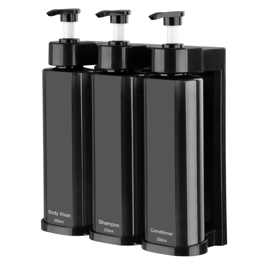 Dreifach-Duschpumpenspender | Wandmontage | 22,9 (H) x 22,2 (B) x 8 (T) cm
