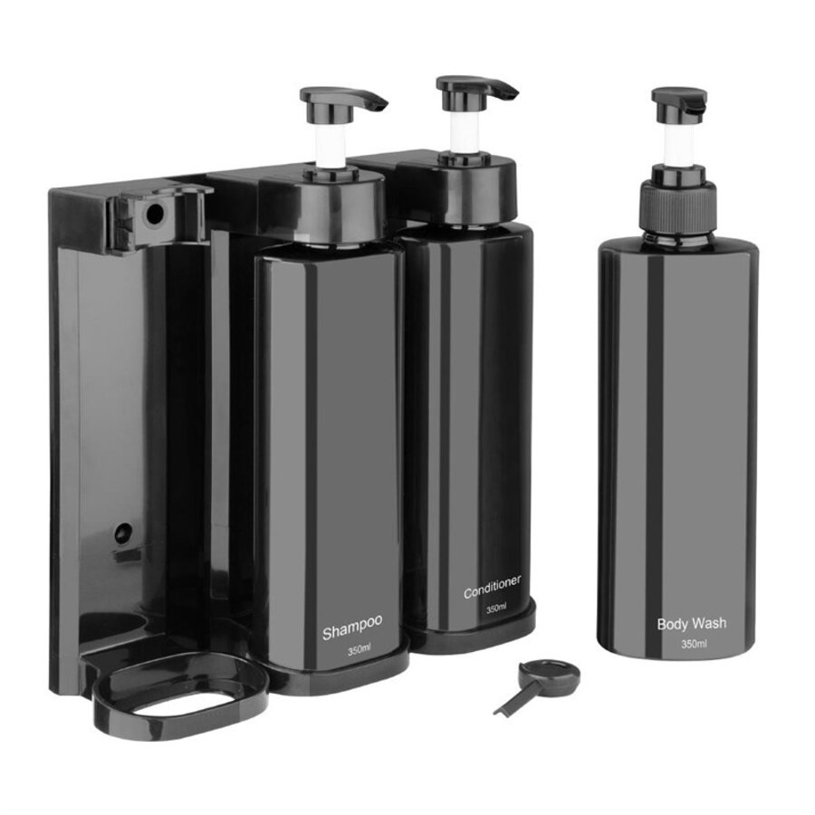 Triple Shower Pump Dispenser | Wall Mount | 22.9(h) x 22.2(w) x 8(d)cm