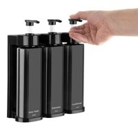 Drievoudige Douchepompdispenser | Wandmontage | 22,9(h) x 22,2(b) x 8(d)cm
