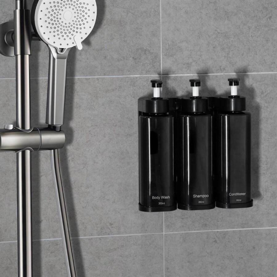 Triple Shower Pump Dispenser | Wall Mount | 22.9(h) x 22.2(w) x 8(d)cm