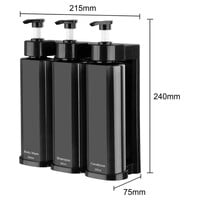Drievoudige Douchepompdispenser | Wandmontage | 22,9(h) x 22,2(b) x 8(d)cm