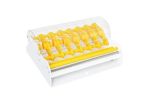  HorecaTraders Metalen Multi Etikettendispenser | 7 Rollen | 13,4x29,1x21 cm 