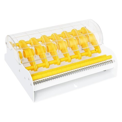  HorecaTraders Mehrfach-Etikettenspender aus Metall | 7 Rollen | 13,4 x 29,1 x 21 cm 
