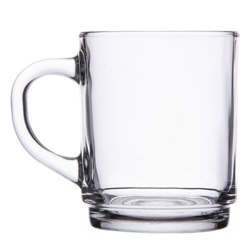 HorecaTraders Stackable Glass Mugs 250 ml | Transparent | 6 Pieces 