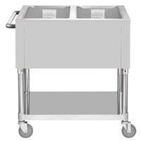 Mobile Bain-Marie Cart | Stainless steel | 2x 1/1 GN | 5.5(h) x 75(d)cm