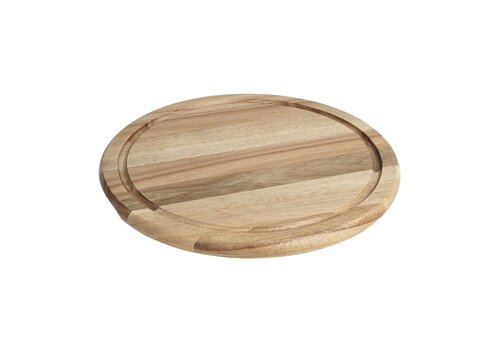  HorecaTraders Panneau rond en bois d'acacia | Pour dôme Ø280 mm | 2 (h) x 33 (Ø) cm 