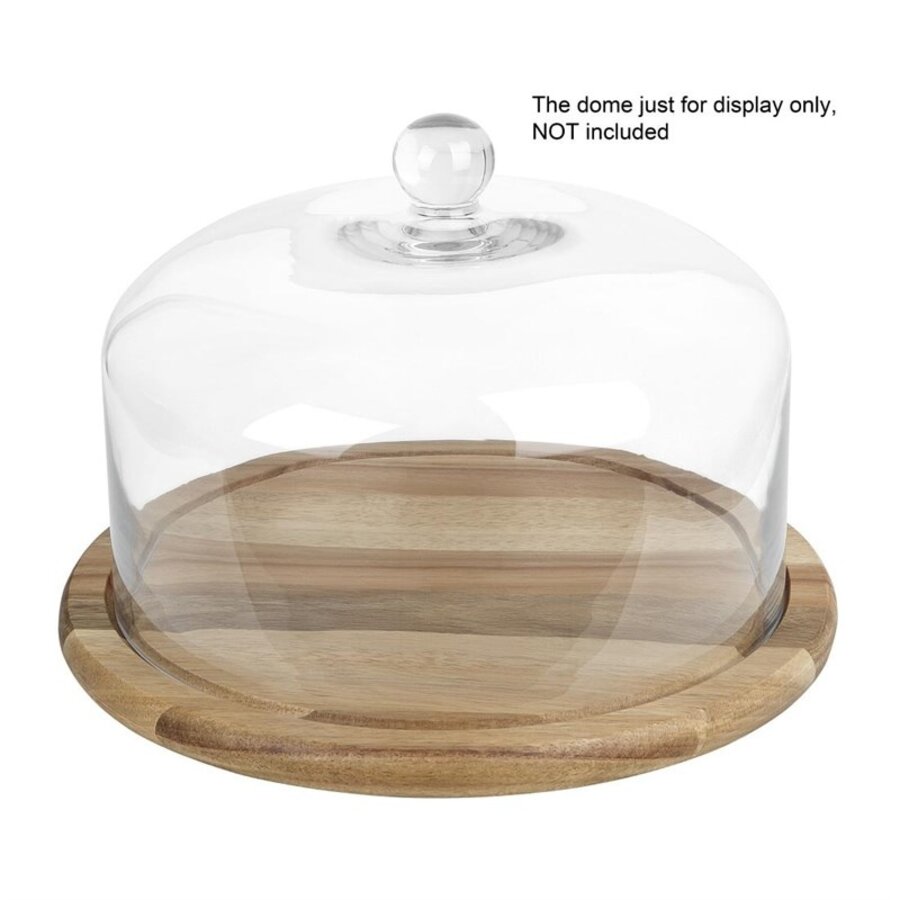 Panneau rond en bois d'acacia | Pour dôme Ø280 mm | 2 (h) x 33 (Ø) cm