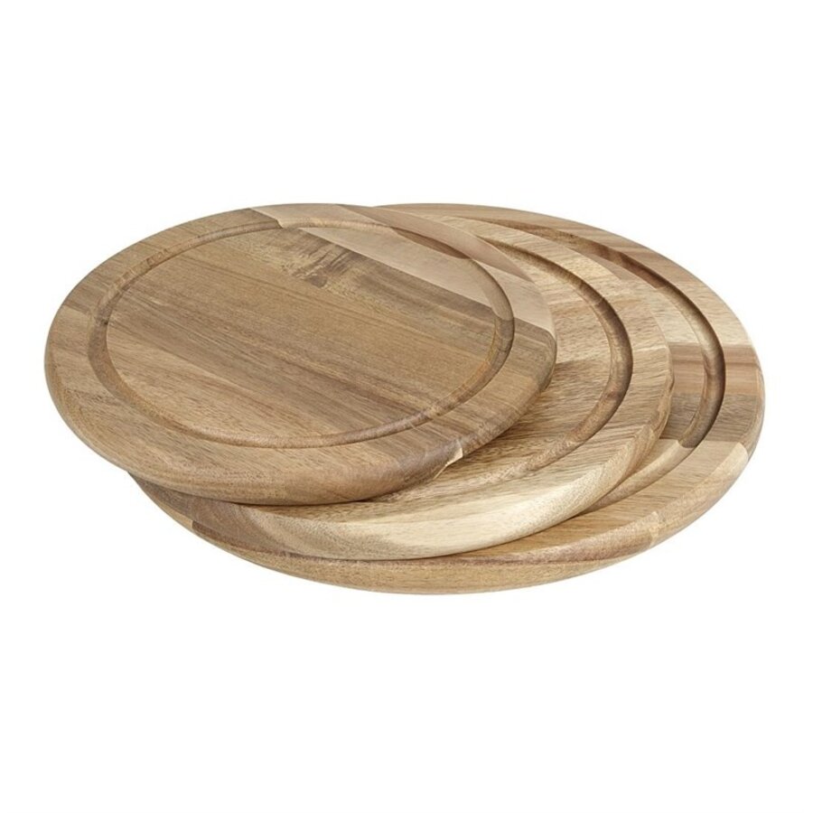 Panneau rond en bois d'acacia | Pour dôme Ø280 mm | 2 (h) x 33 (Ø) cm
