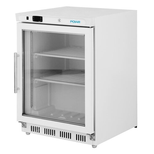 HorecaTraders Unterbau-Gefrierschrank mit Vitrine | Glastür | 150 l | -18 °C bis -22 °C | 85,5 (H) x 60 (B) x 58,5 (T) cm 