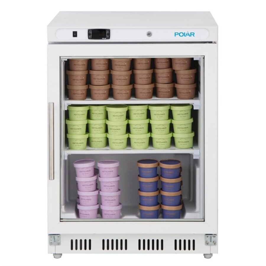 Under-counter Display Freezer | Glass Door | 150 L | -18°C to -22°C | 85.5(h)x60(w)x58.5(d) cm