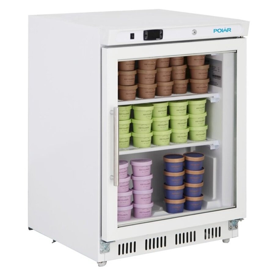 Onderbouw Display Vriezer | Glasdeur | 150 L| -18°C tot -22°C | 85,5(h)x60(b)x58,5(d) cm
