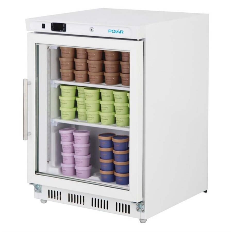 Onderbouw Display Vriezer | Glasdeur | 150 L| -18°C tot -22°C | 85,5(h)x60(b)x58,5(d) cm