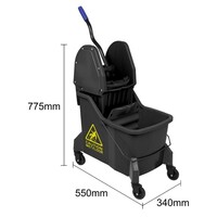 Mopemmer met Pers | 30 Liter | 2 Compartimenten | Geel