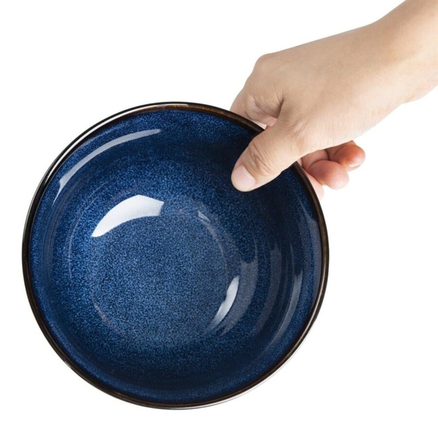 Kommen met Voet | Blauw | 150(Ø)x84(H)mm | 6 Stuks