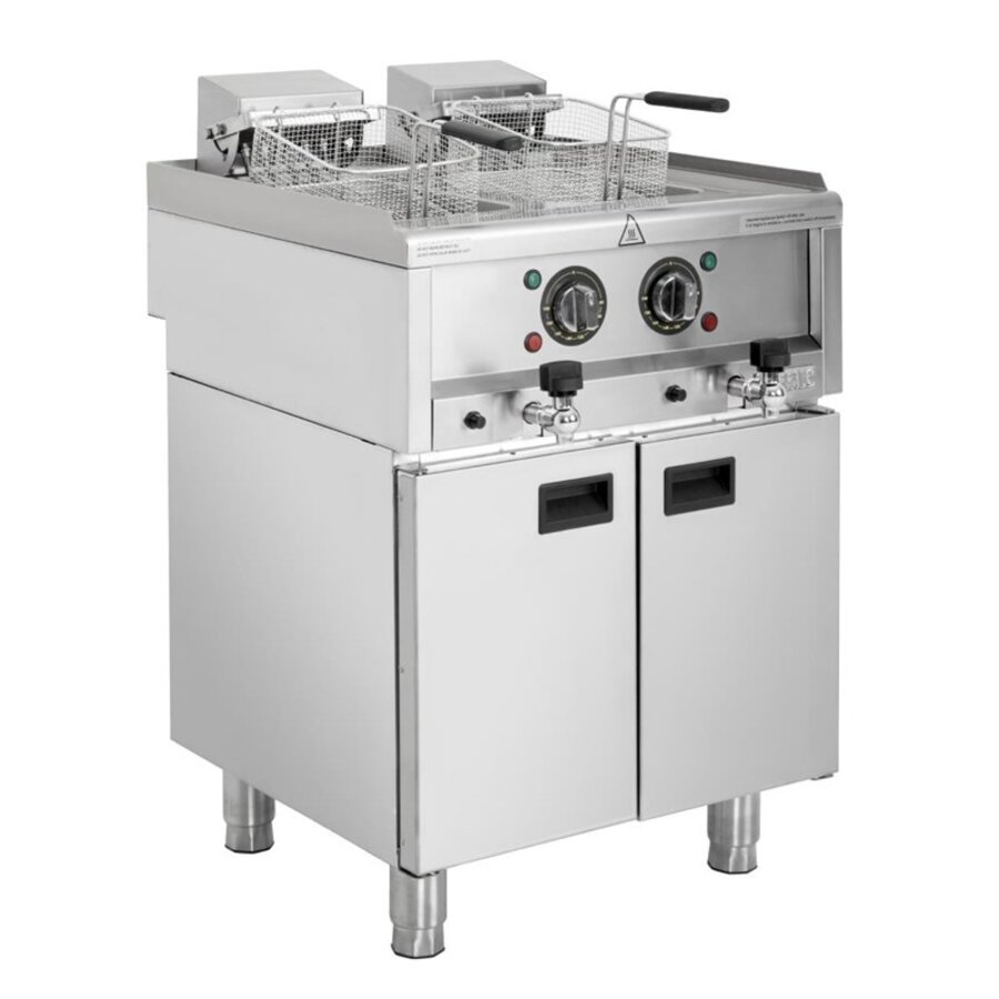 Elektrische Fritteuse 2 x 8 Liter | Freistehend | 400 V | 85 (H) x 60 (B) x 60 (T) cm