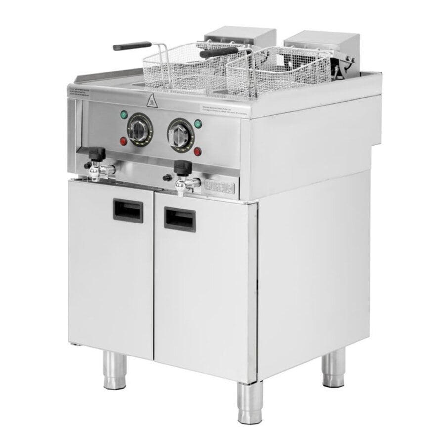 Elektrische Friteuse 2x8 Liter | Vrijstaand | 400V | 85(h) x 60(b) x 60(d)cm