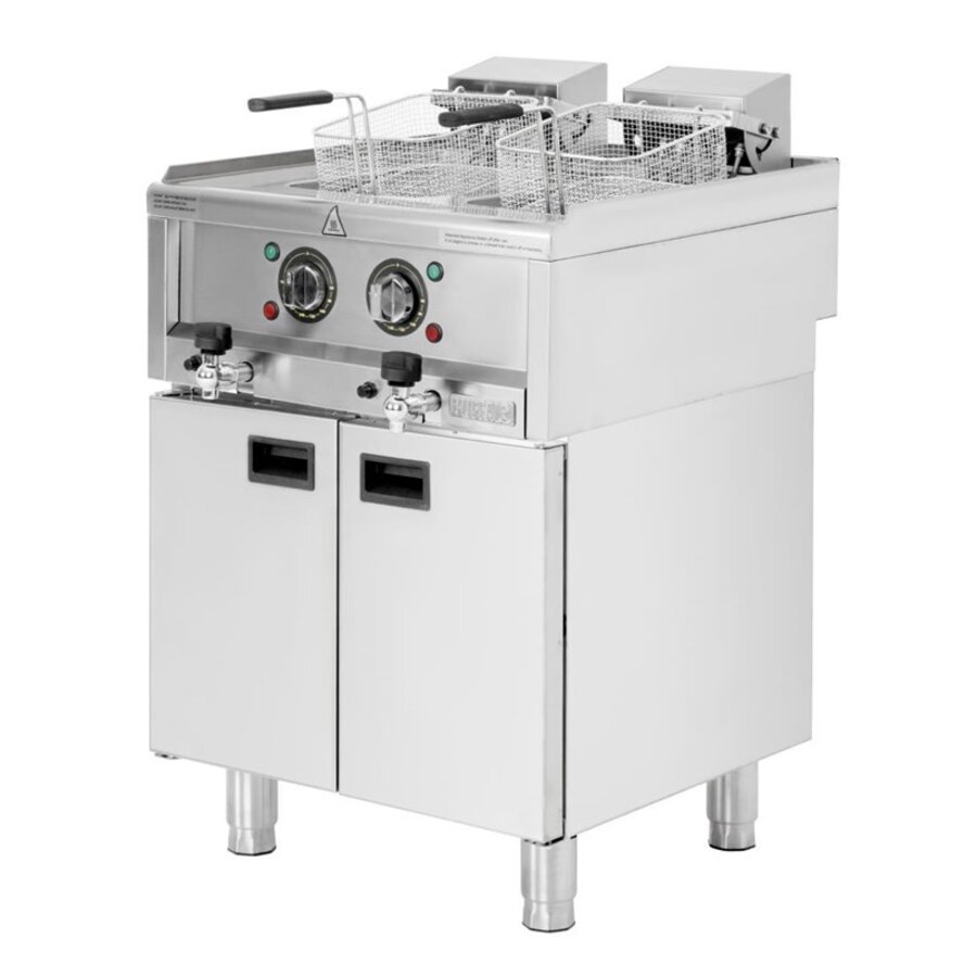 Friteuse électrique 2 x 8 litres | Pose libre | 400 V | 85 (H) x 60 (L) x 60 (P) cm