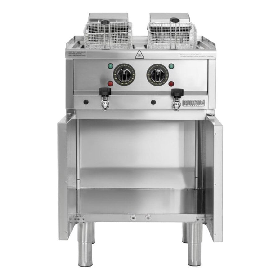 Elektrische Friteuse 2x8 Liter | Vrijstaand | 400V | 85(h) x 60(b) x 60(d)cm