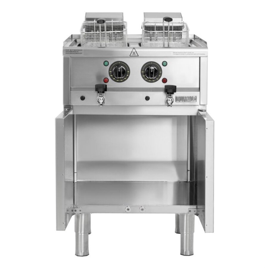 Friteuse électrique 2 x 8 litres | Pose libre | 400 V | 85 (H) x 60 (L) x 60 (P) cm