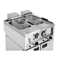Elektrische Friteuse 2x8 Liter | Vrijstaand | 400V | 85(h) x 60(b) x 60(d)cm