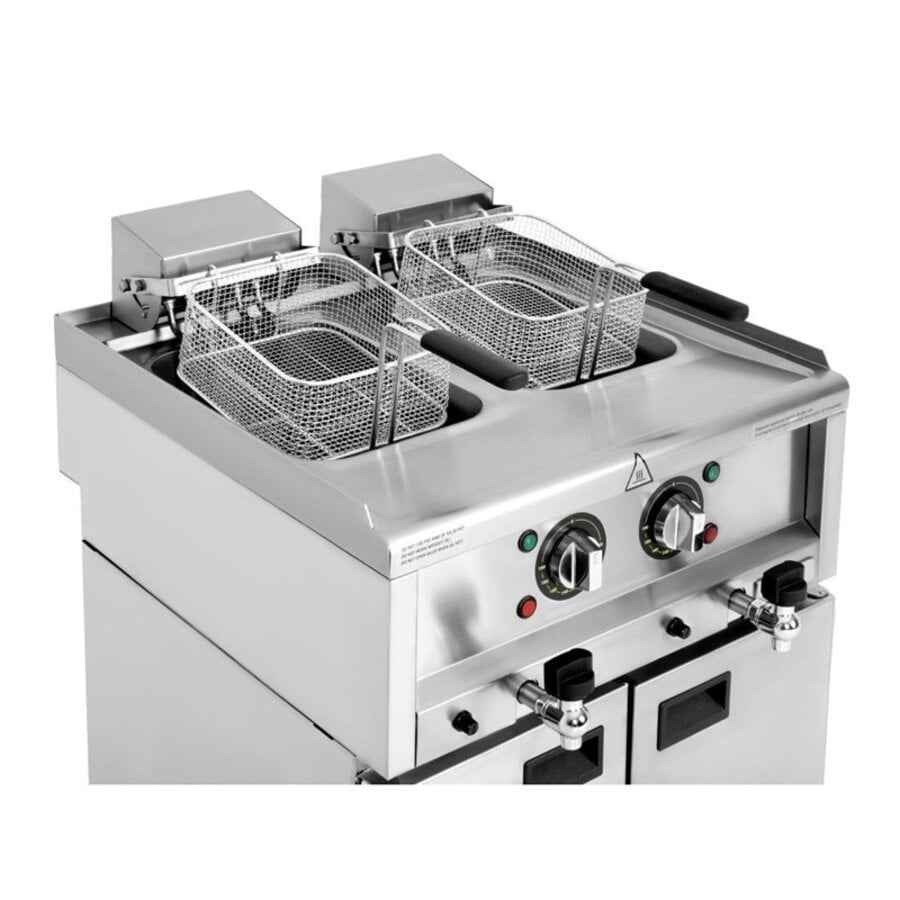 Elektrische Friteuse 2x8 Liter | Vrijstaand | 400V | 85(h) x 60(b) x 60(d)cm