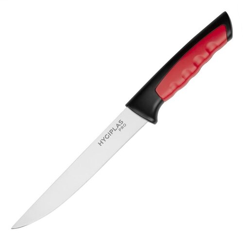  HorecaTraders Rotes Ausbeinmesser | 150 mm | Edelstahl 
