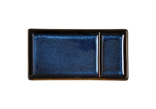  HorecaTraders Rechteckige Dipschalen | Mitternachtsblau | 2,2 (H) x 10,5 (B) x 20,4 (L) cm | 6 Stück 